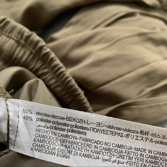 ZARA | Olive cuffed drawstring pants - Picture 6 of 6